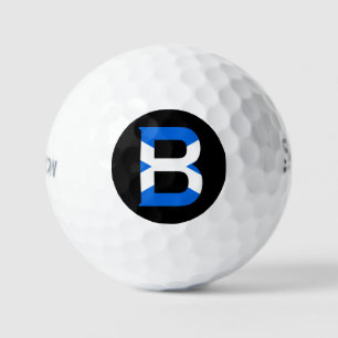 B Monogram overlaid on Scottish Flag ssf gbcnt Golf Balls