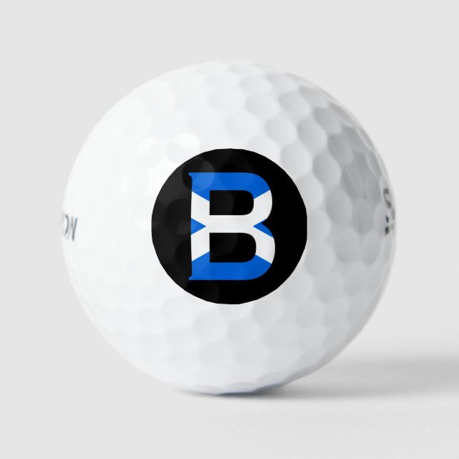B Monogram overlaid on Scottish Flag ssf gbcnt Golf Balls (Front)