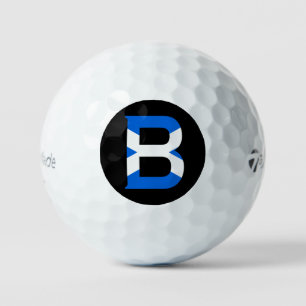 B Monogram overlaid on Scottish Flag tmtp5 gbcnt Golf Balls
