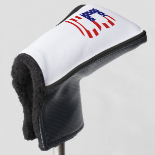B Monogram overlaid on USA Flag pccnt Golf Head Cover