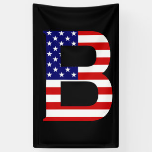 B Monogram overlaid on USA Flag (v) bnrcn Banner