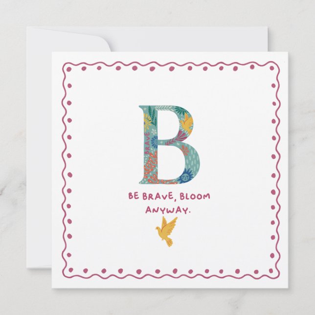 B Monogram Thank You Card (Front)