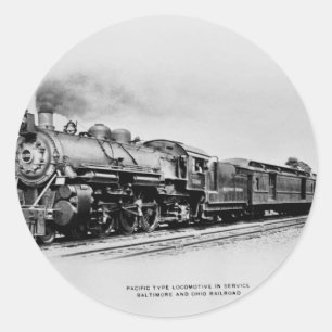 B&O Locomotive in Service Classic Round Sticker