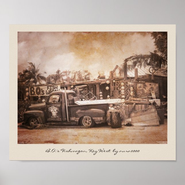 B.O.'s Fishwagon Key West Poster (Front)