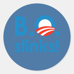 B.O. Stinks / Anti-Obama Classic Round Sticker