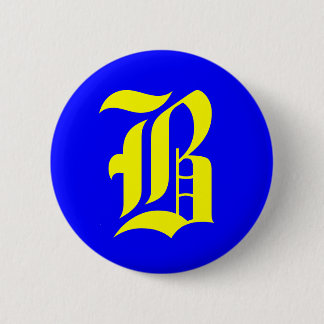 B - old english 6 cm round badge