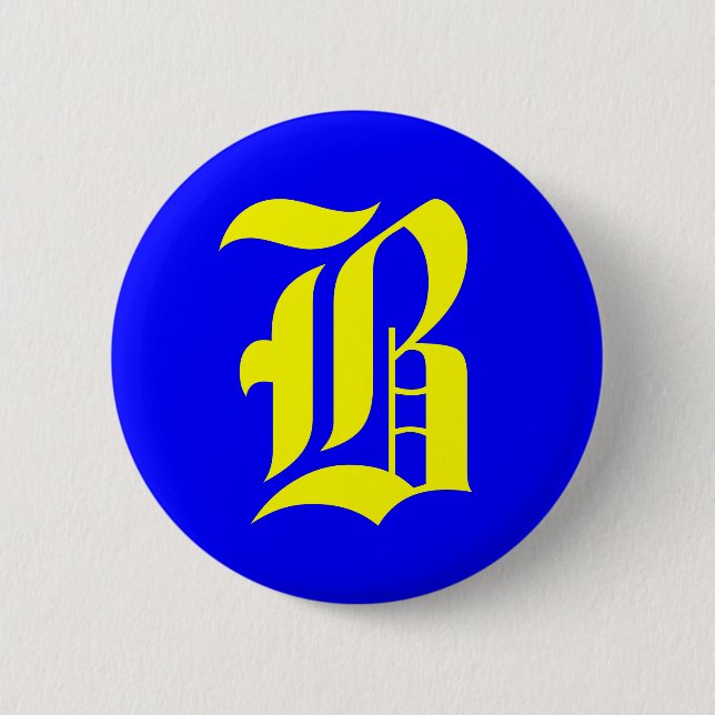 B  - old english 6 cm round badge (Front)