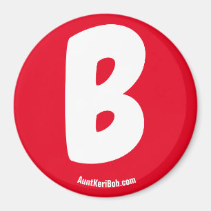 B Red Refrigerator Magnet
