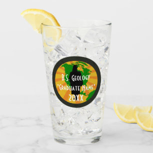 B.S. Geology Graduation Logo (Female Graduate) Glass