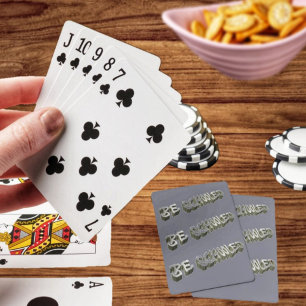 B Schooled Grey-Wht Playing Cards