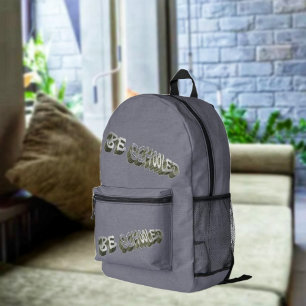B Schooled Grey-Wht  Printed Backpack
