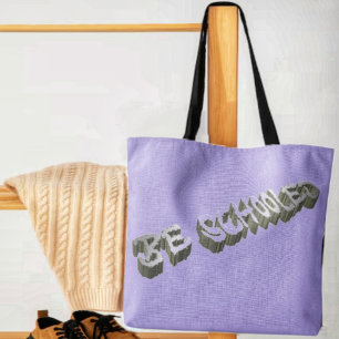 B Schooled Grey-Wht Tote Bag