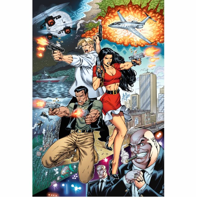 B@stard Stew Action Comic Art by Al Rio Standing Photo Sculpture (Front)