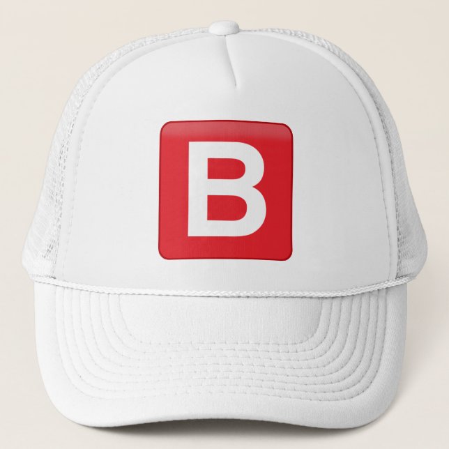 B 🅱️utton Emoji Sun Protector Trucker Hat (Front)