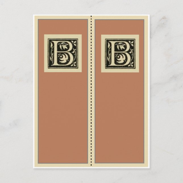 B-Vintage Monogram Bookmark Postcard (Front)