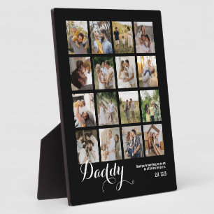 B & W 16 Photo Collage Daddy Pictures Keepsake Plaque