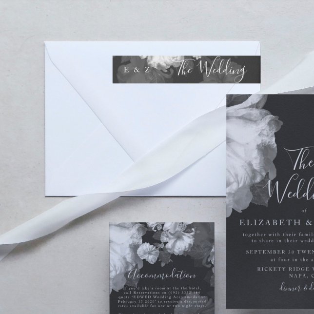 B&W Antique Vintage Wedding Wrap Around Label (Creator Uploaded)