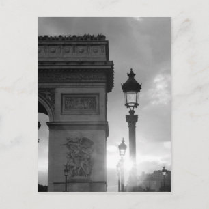 B&W Arc De Triomphe Postcard