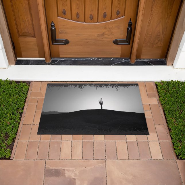 B&W Arizona Sahuaro Desert Southwest Doormat (Outdoor)