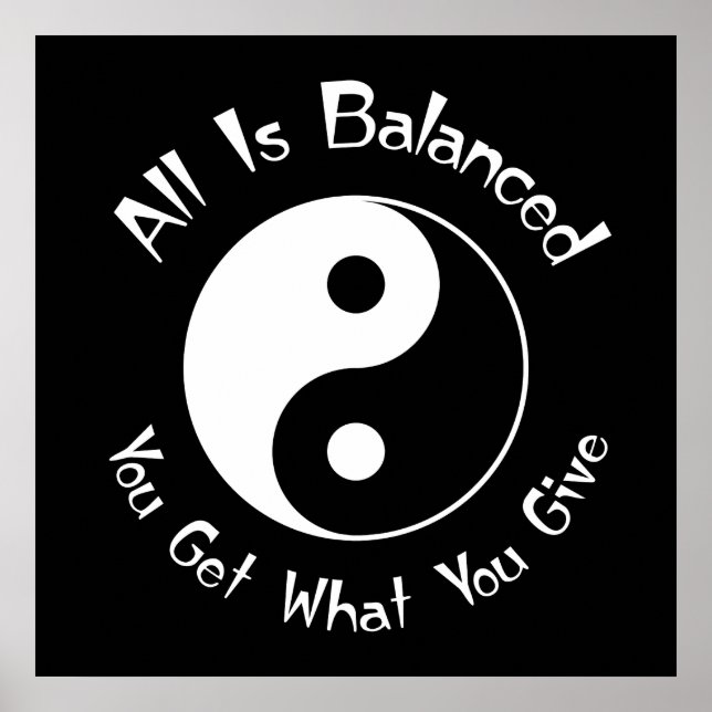 B & W Balance Yin Yang Poster (Front)
