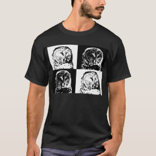 B/W Barred Owl Pop Art T-Shirt