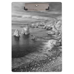 B&W beach coastline, California Clipboard