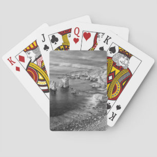 B&W beach coastline, California Playing Cards
