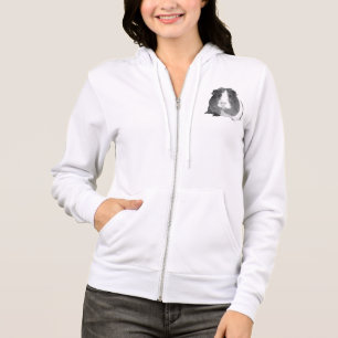B&W 'Betty' Guinea Pig Ladies Zip Hoodie