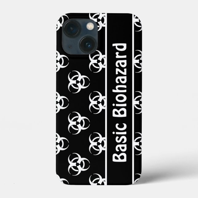 B&W Biohazard Symbol Phone Case w/ Custom Text (Back)
