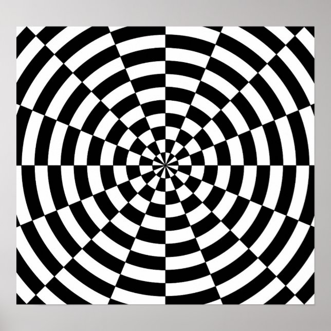 B&W Broken Optical Illusion Poster (Front)