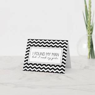 B&W Chevron Stripe Maid of Honour Request Card
