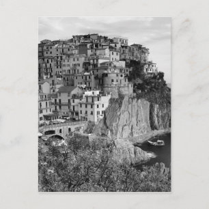 B&W Cinque Terre Postcard