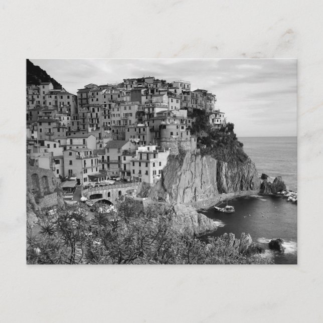 B&W Cinque Terre Postcard (Front)
