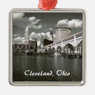 B/W Cleveland Ornament