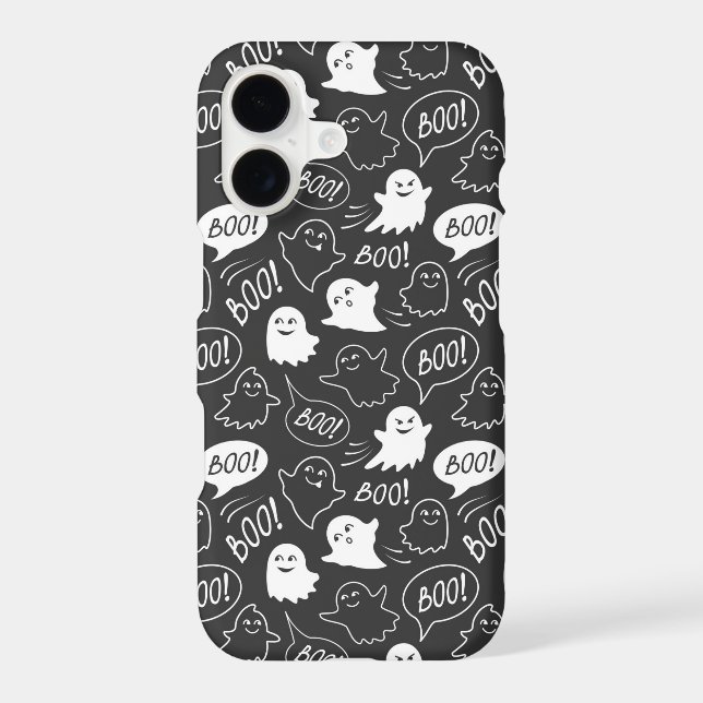B&W Cute Doodle Halloween Pattern Samsung Galaxy S21 Case (Back)