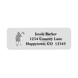 B&W Dalmatian Return Address Label