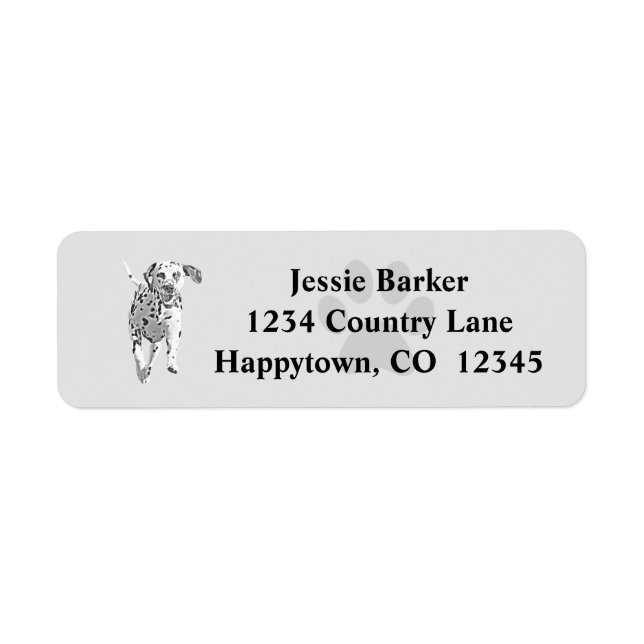 B&W Dalmatian Return Address Label (Front)