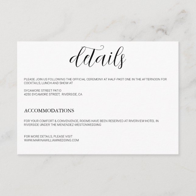 B&W Details Enclosure Cards (Front)