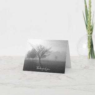 B&W Foggy Morning Sunrise Thinking Of You Card