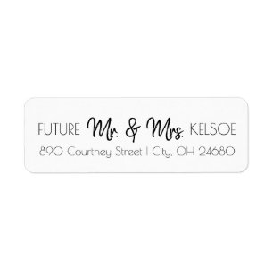 B&W Future Mr. & Mrs. Return Address Label