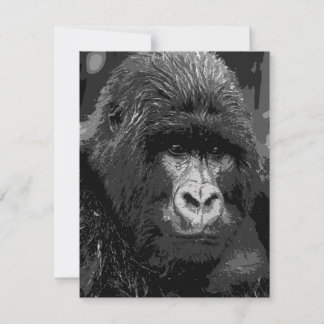 B&W Gorilla Face Invites
