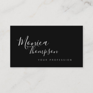b/w handwritten cursive font style feminine business card