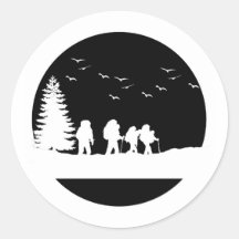 B&W Hiking Adventure Sticker