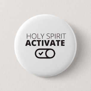 B/W Holy Spirit Activate Icon Gospel Graphics Gosp 6 Cm Round Badge