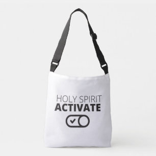 B/W Holy Spirit Activate Icon Gospel Graphics Gosp Crossbody Bag