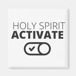 B/W Holy Spirit Activate Icon Gospel Graphics Gosp Magnet
