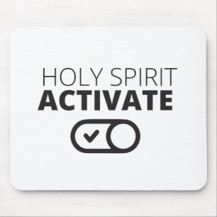 B/W Holy Spirit Activate Icon Gospel Graphics Gosp Mouse Mat