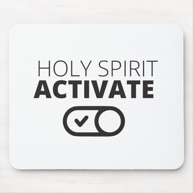 B/W Holy Spirit Activate Icon Gospel Graphics Gosp Mouse Mat (Front)