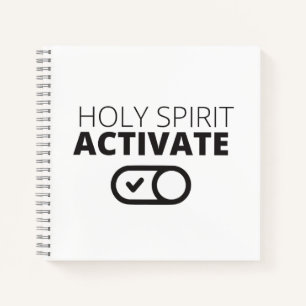 B/W Holy Spirit Activate Icon Gospel Graphics Gosp Notebook