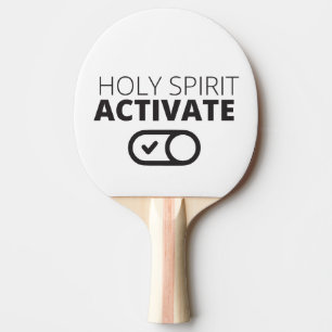 B/W Holy Spirit Activate Icon Gospel Graphics Gosp Ping Pong Paddle